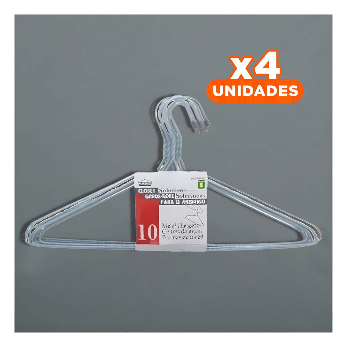 PACK4 SOPORTE DE ALAMBRE PLOMO CON 10 PIEZAS 21X40CM PARA ORDEN EN CASA - 1