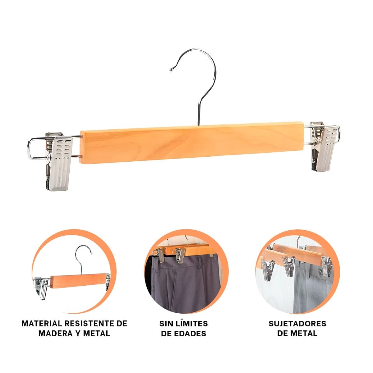 PERCHA PARA EXHIBIR CHAQUETAS INFANTILES 2 GANCHOS DE METAL 33CM MOSTAZA - 3