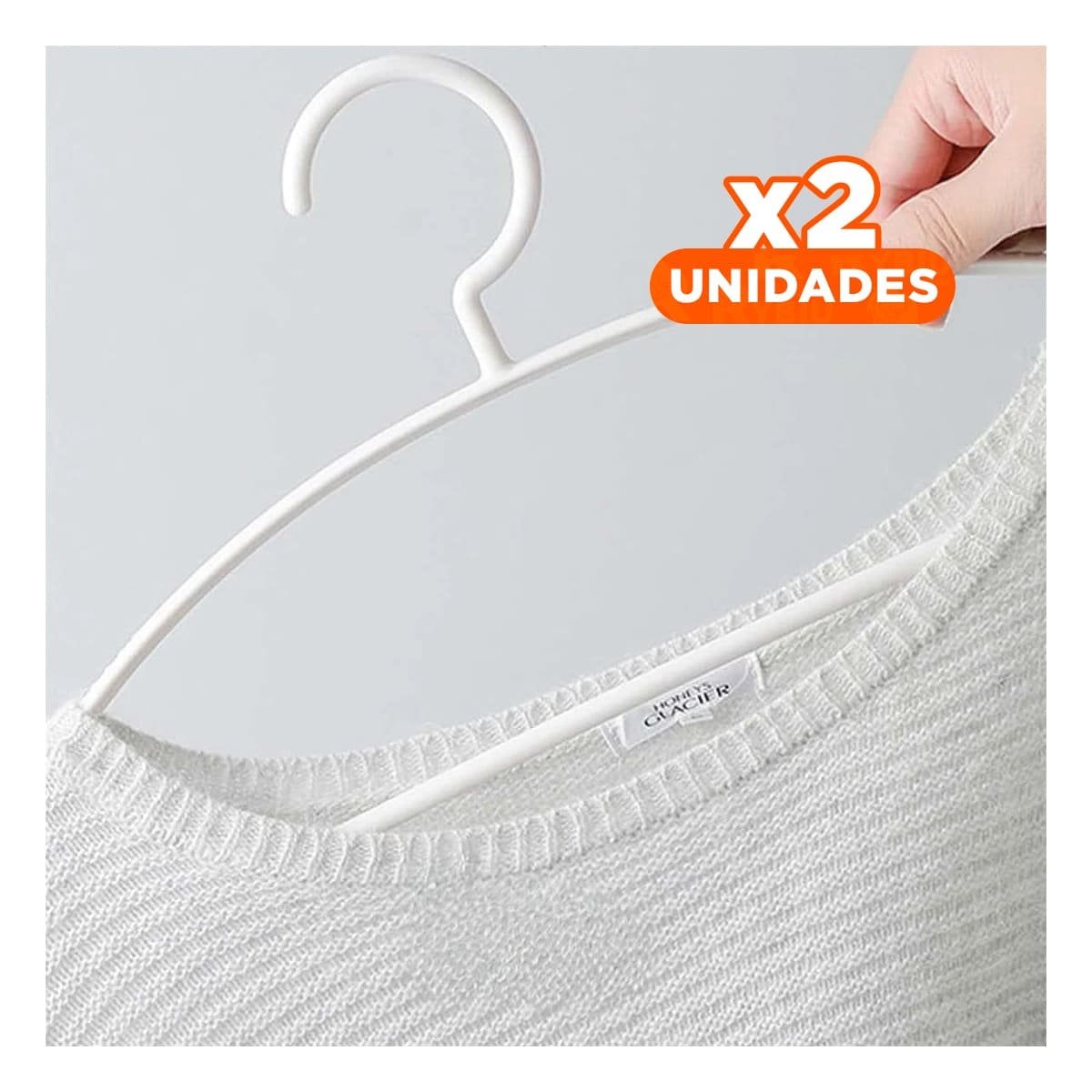 PACK2 PERCHA DIARIA DE PLASTICO BLANCO MEDIA LUNA DE 4 PIEZAS PARA CLOSET Y+REGALO STICKER - 1