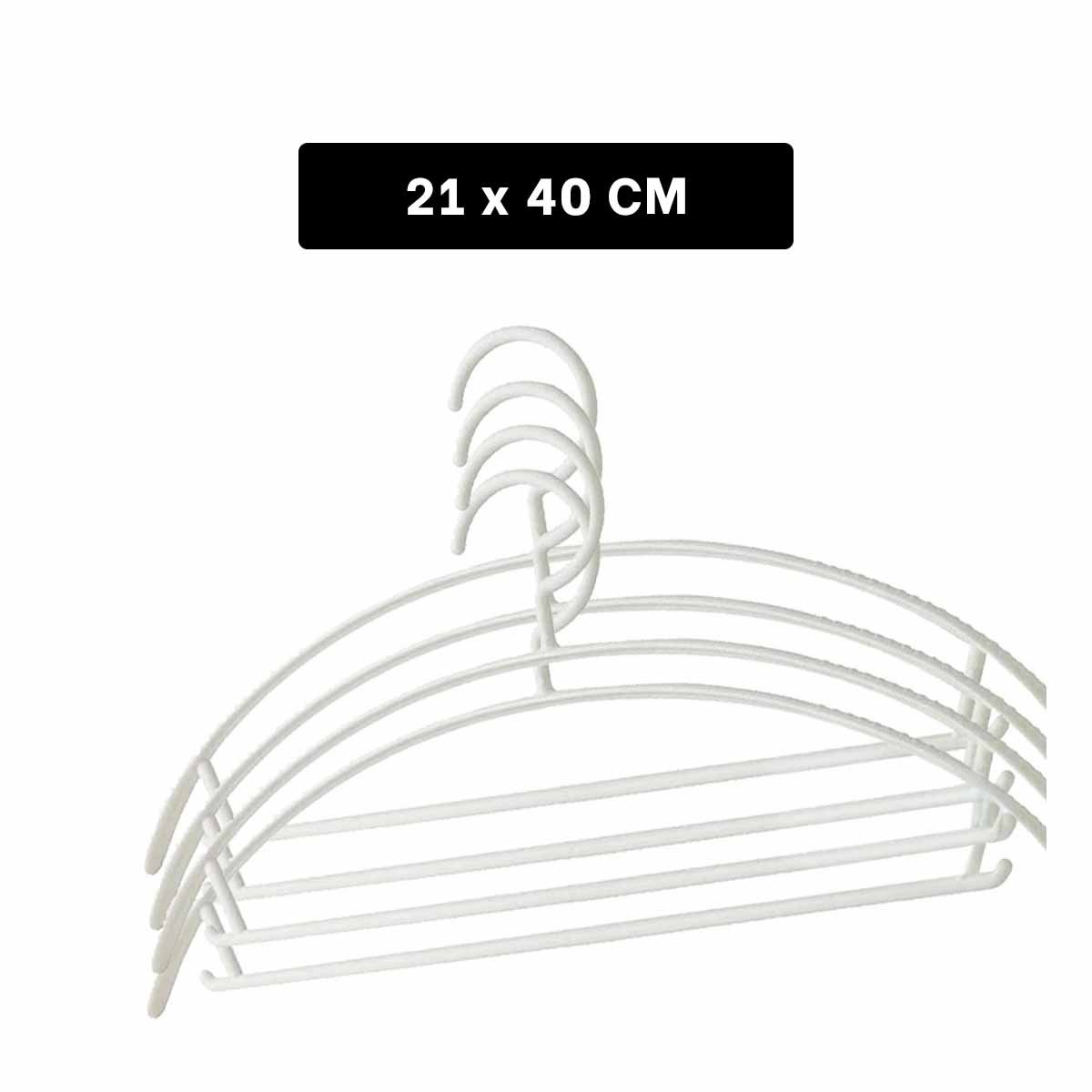 PACK2 PERCHA DIARIA DE PLASTICO BLANCO MEDIA LUNA DE 4 PIEZAS PARA CLOSET Y+REGALO STICKER - 4