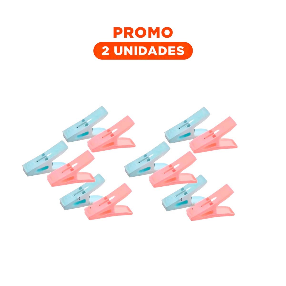PACK2 GANCHOS CUADRADOS PARA ROPA MULTICOLOR CON CUERDA PARA SECADO DE PRENDAS EN CASA - 1