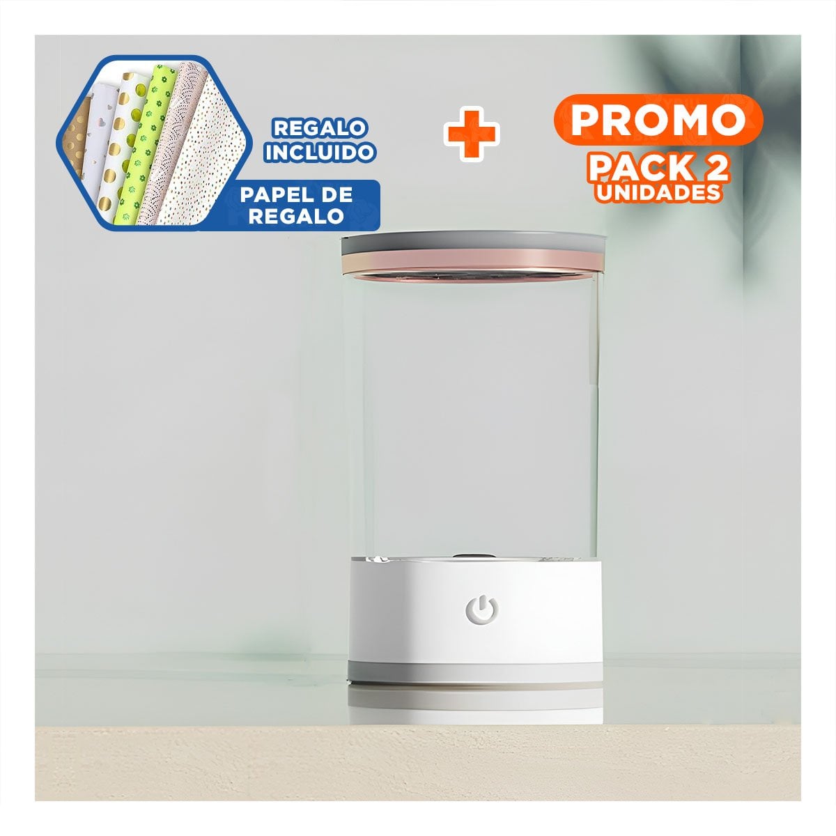 PACK2 APARATO PORTATIL ELECTRICA DE BROCHAS Y PINCELES BLANCO YPAPEL REGALO - 1