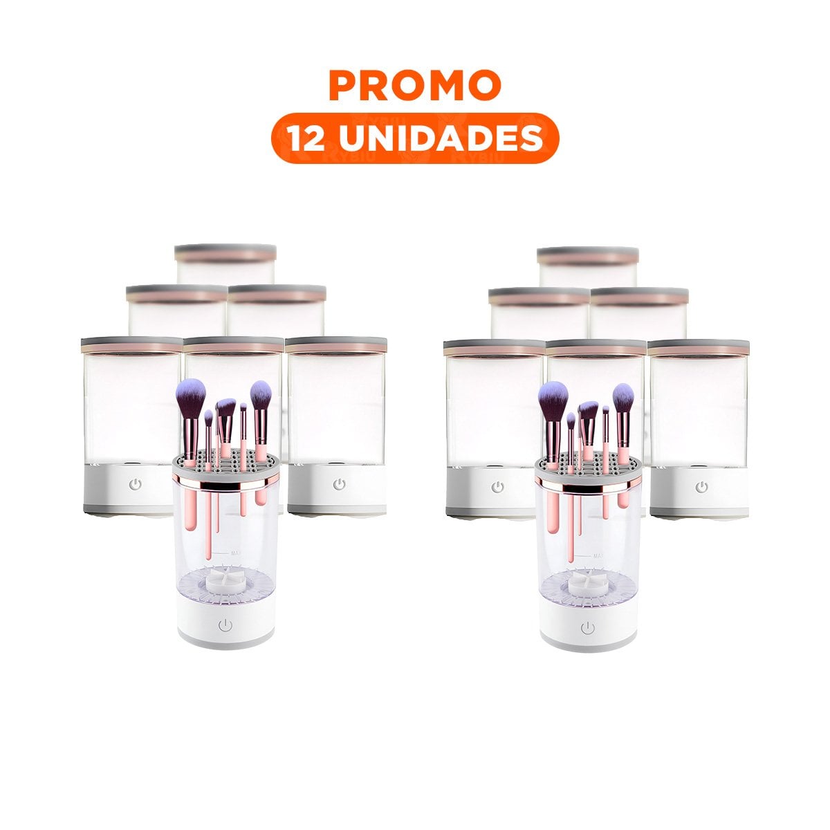 PACK12 APARATO COMPACTO ELECTRICA DE BROCHAS Y PINCELES BLANCO YREGALO STICKER - 1