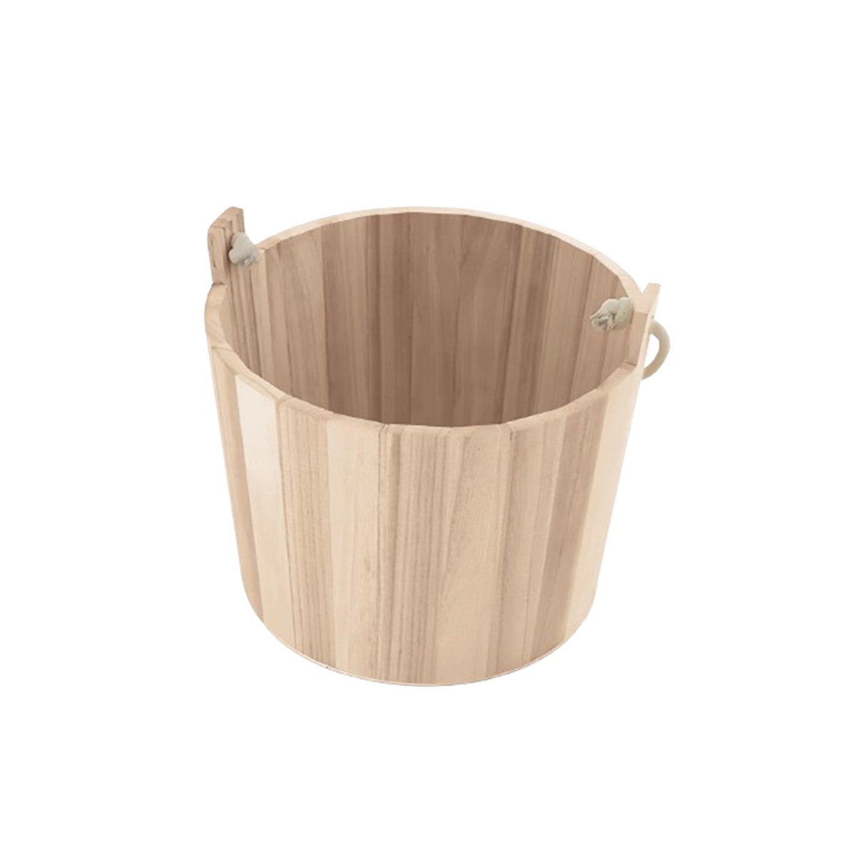 CANASTA DECORATIVA DE MADERA CON AGARRADERA DE CUERDA PARA USO DIARIO EN CASA Y+PAPEL REGALO - 1