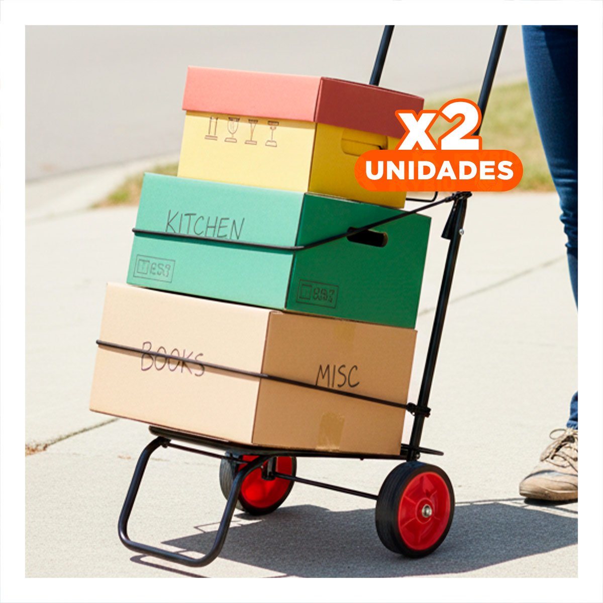 PACK2 PLATAFORMA MOVIL PLEGABLE NEGRO CON LIGA PARA CARGA EN HOGAR Y+REGALO STICKER - 1
