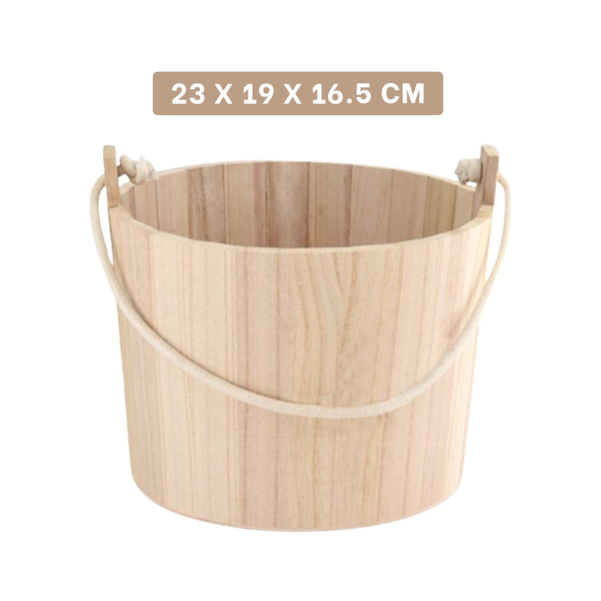 PACK4 CUBETA NATURAL DE MADERA CON AGARRADERA DE CUERDA PARA DECORACION EN CASA - 4
