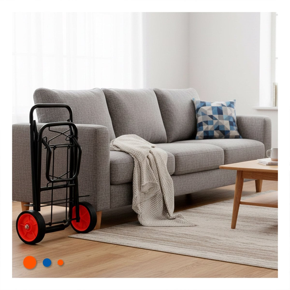 PACK4 SOPORTE MOVIL PLEGABLE NEGRO CON LIGA PARA TRASLADO DOMESTICO Y+REGALO STICKER - 5