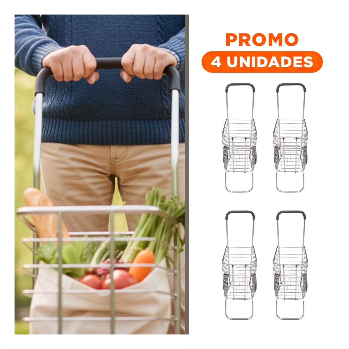 PACK4 PLATAFORMA MOVIL CERRADO PLEGABLE PLATEADO PARA CARGA EN CASA Y+REGALO STICKER - 1
