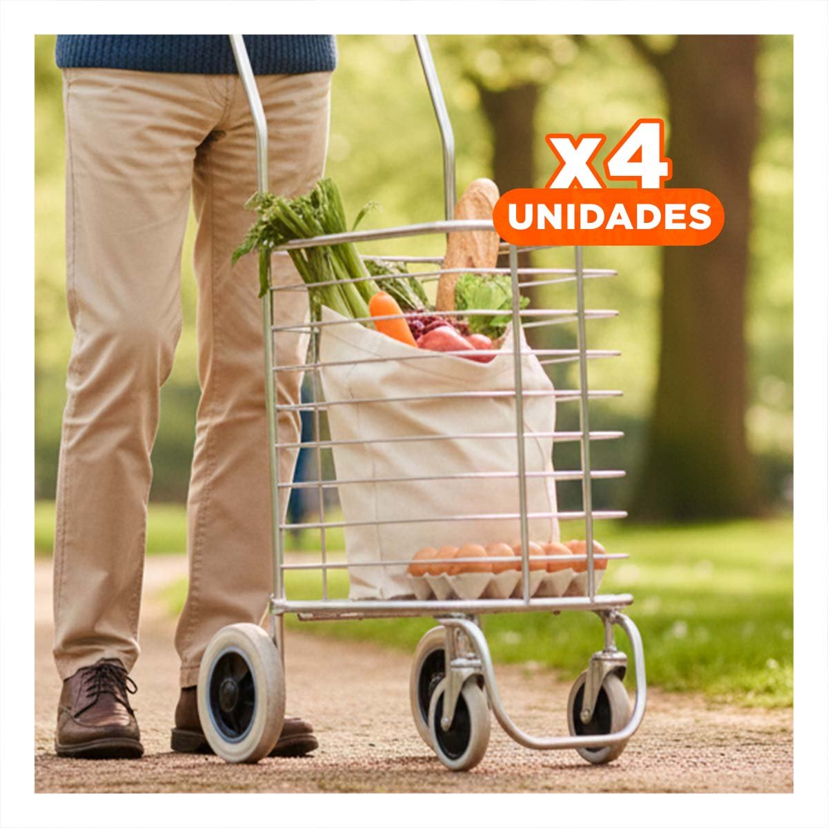 PACK4 COMPONENTE DE CARGA CERRADO PLEGABLE PLATEADO PARA APOYO LOGISTICO - 1