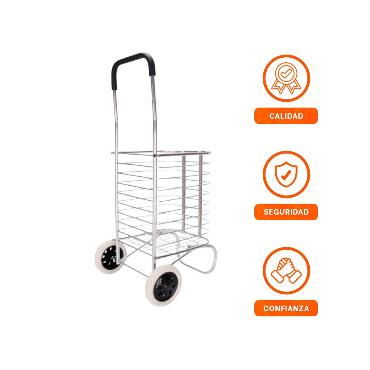 SOPORTE DE CARGA CERRADO PLEGABLE PLATEADO PARA MOVER OBJETOS VARIOS Y+LIGAS REGALO - 3
