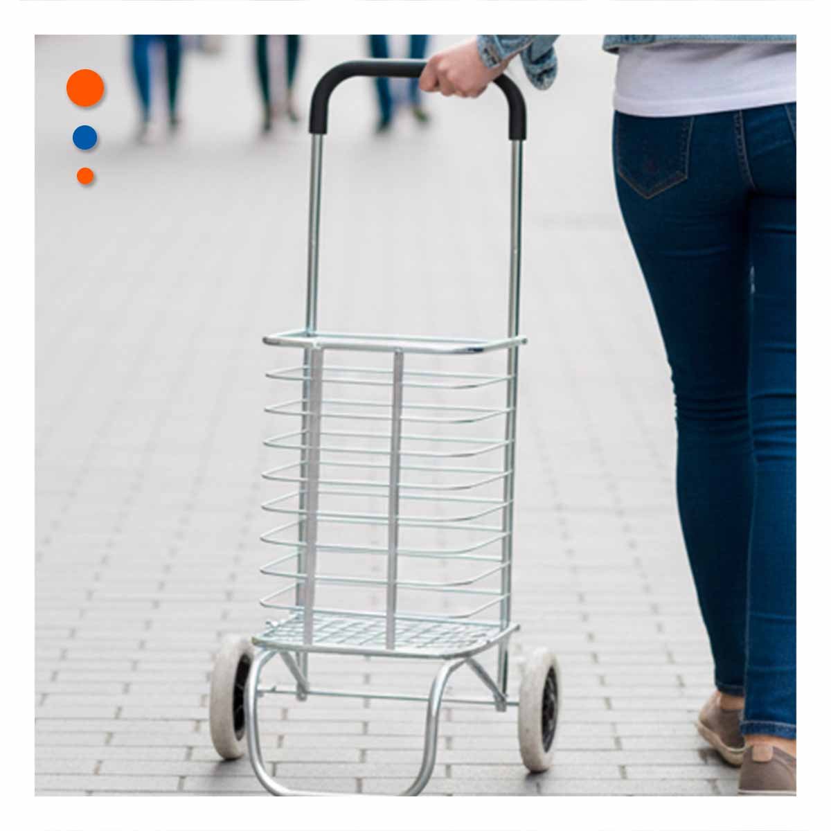 EQUIPO DE CARGA CERRADO PLEGABLE PLATEADO PARA TRANSPORTE PRACTICO EN CASA - 1