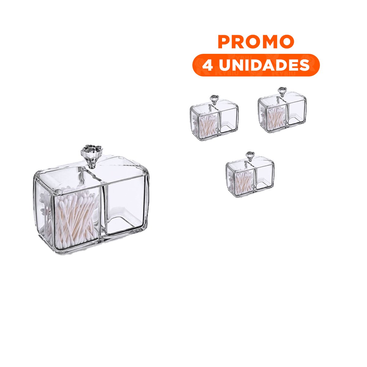 PACK4 ESTUCHE ACRILICO 2 DIVISIONES CON TAPA TRANSPARENTE PARA ALMACENAR Y+REGALO STICKER - 1