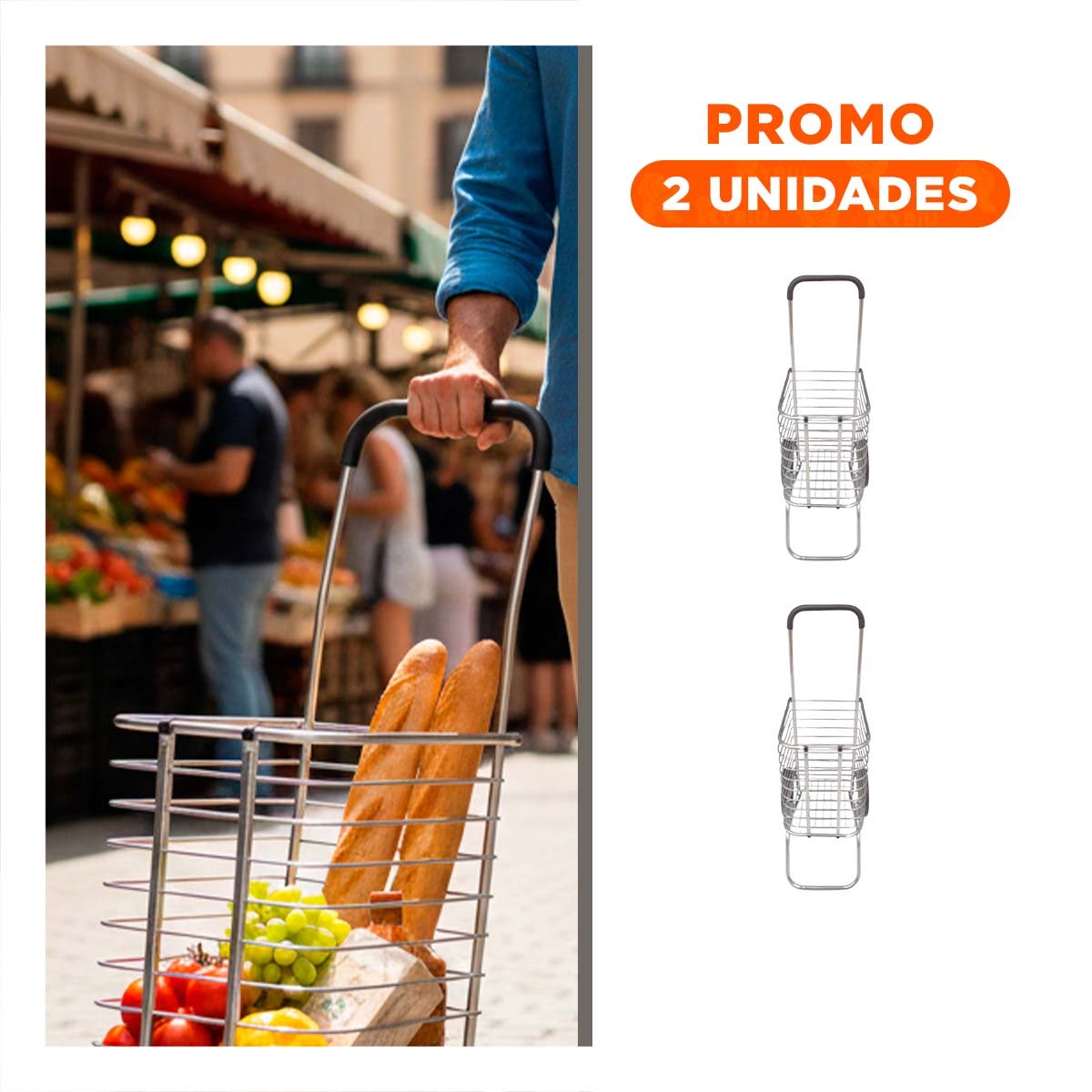 PACK2 DISPOSITIVO DE CARGA CERRADO PLEGABLE PLATEADO PARA TRASLADO CONTROLADO - 1