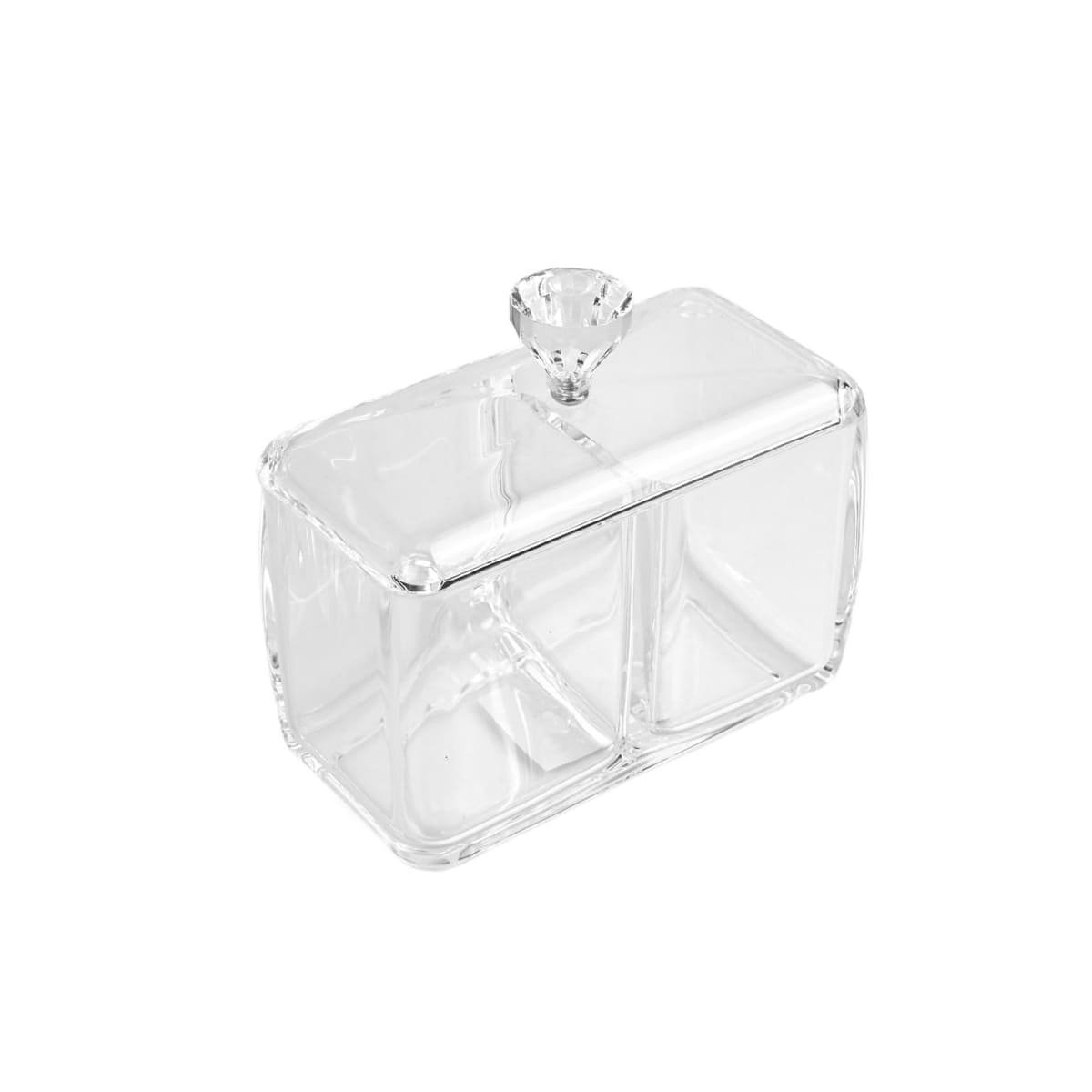 ORGANIZADOR ACRILICO 2 DIVISIONES CON TAPA TRANSPARENTE PRACTICA PARA EL HOGAR Y+LIGAS REGALO - 3