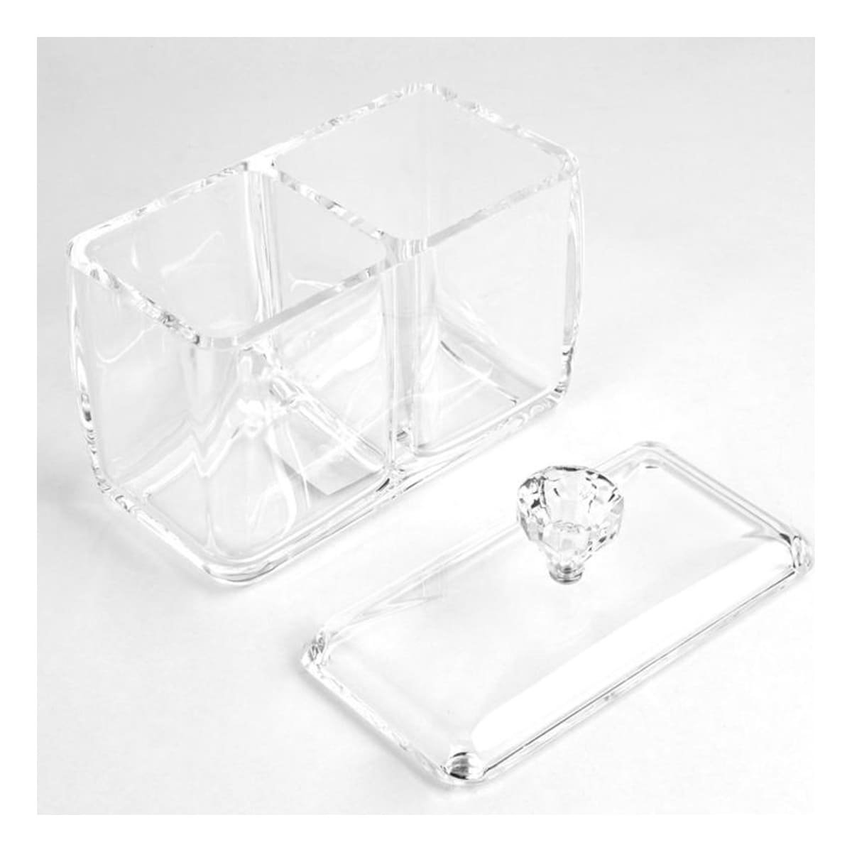 PACK2 ESTUCHE ACRILICO 2 DIVISIONES CON TAPA TRANSPARENTE PARA ORGANIZAR Y+PAPEL REGALO - 2
