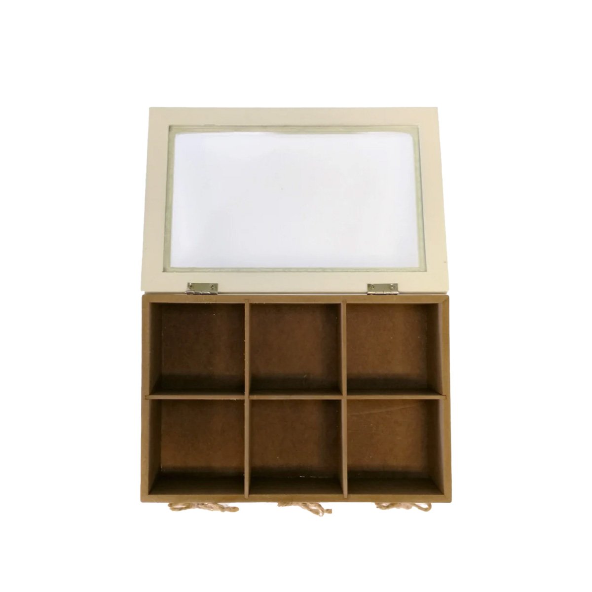 PACK6 RECIPIENTE ARTESANAL DE MADERA CON 6 DIVISIONES Y CORAZONES PARA HOGAR Y+REGALO STICKER - 2