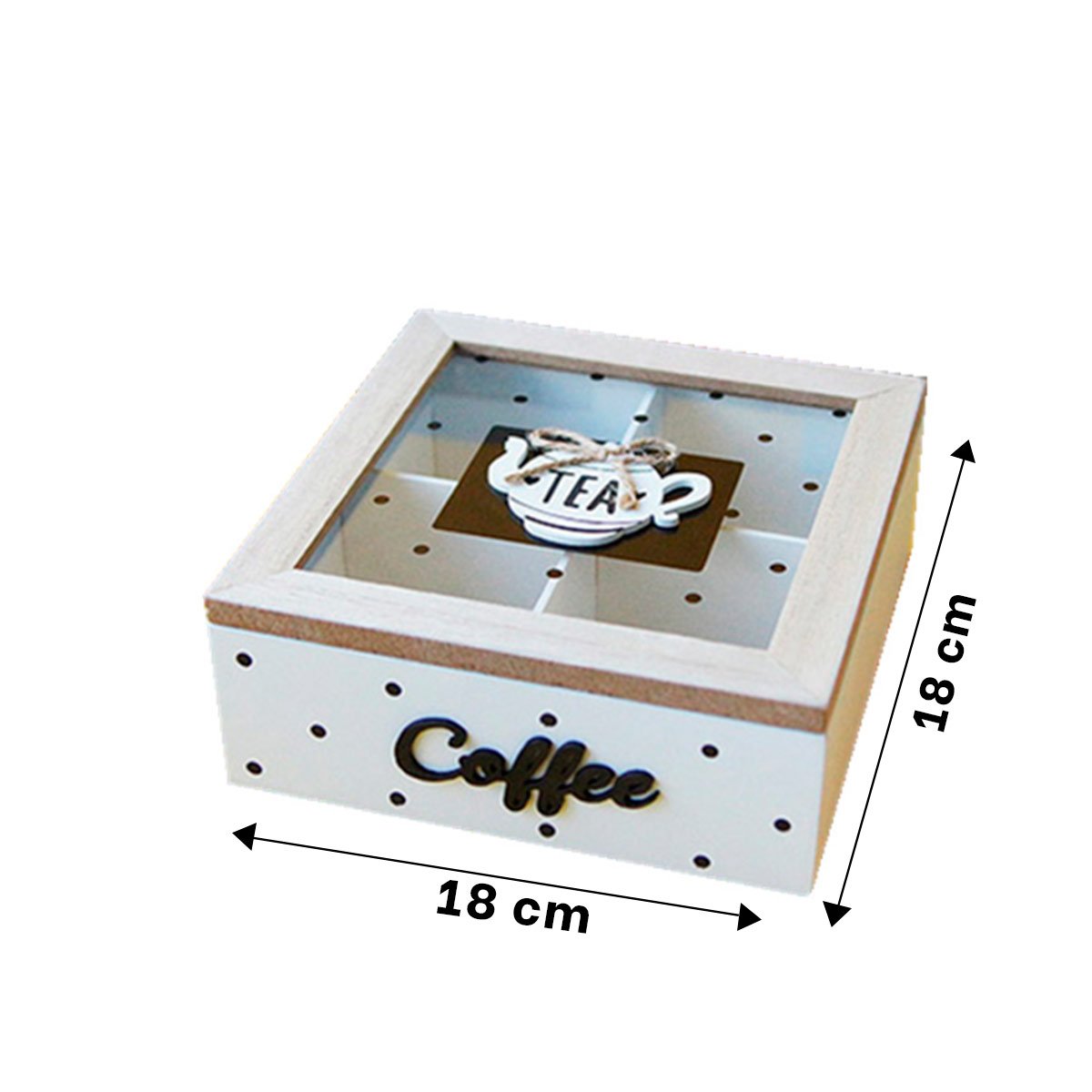 PACK4 BANDEJA DE MADERA MULTIUSO PARA TE Y CAFE BLANCO CASA HOGAR DECORACION - 4