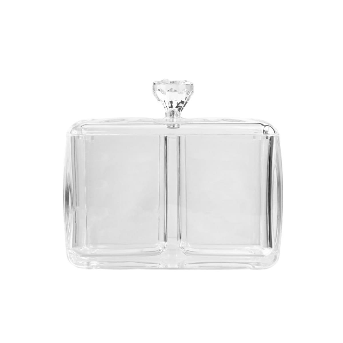 ORGANIZADOR ACRILICO 2 DIVISIONES CON TAPA TRANSPARENTE PARA ORDENAR ACCESORIOS YPAPEL REGALO - 1