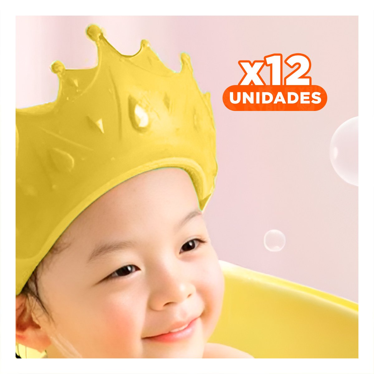 PACK12 PROTECTOR INFANTIL TIPO CORONA PARA USO DE DUCHA EN COLOR AMARILLO Y+REGALO STICKER - 1
