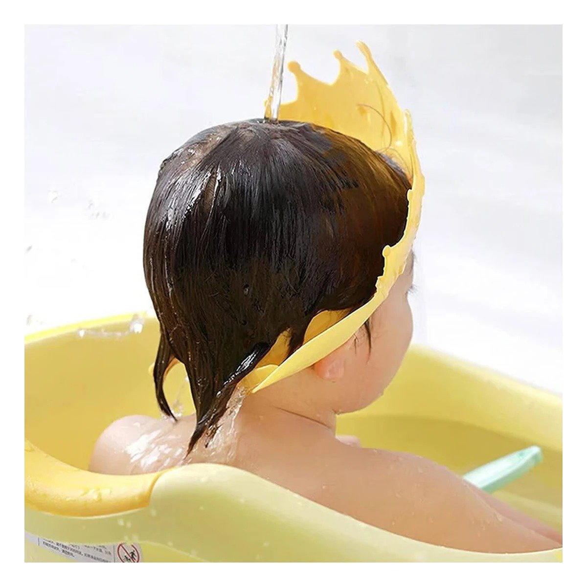 PACK4 GORRO TIPO CORONA PARA DUCHA INFANTIL AJUSTABLE EN AMARILLO - 2