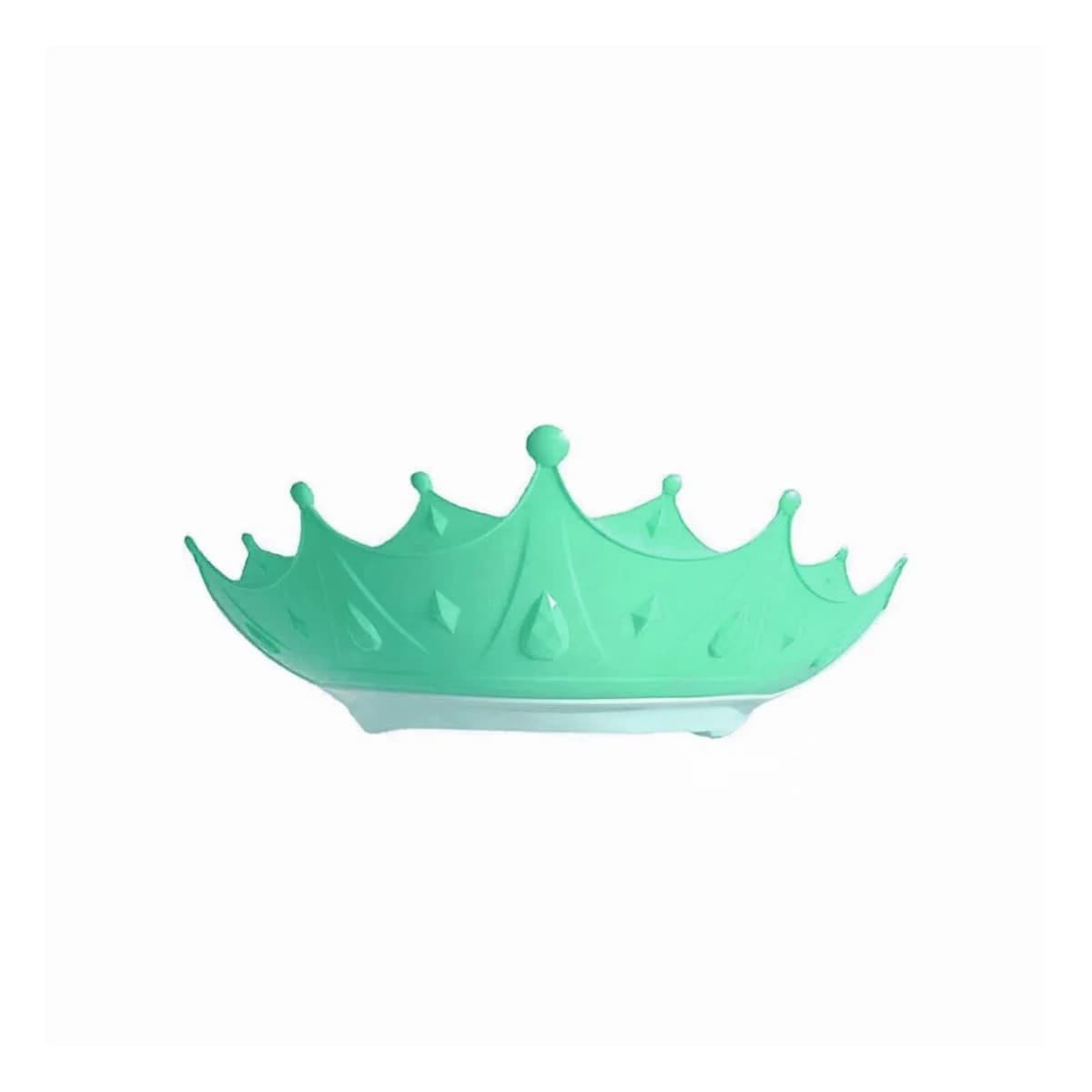 PACK2 GORRO DE DUCHA AJUSTABLE INFANTIL FORMA CORONA VERDE AGUA FLEXIBLE Y+REGALO STICKER - 2