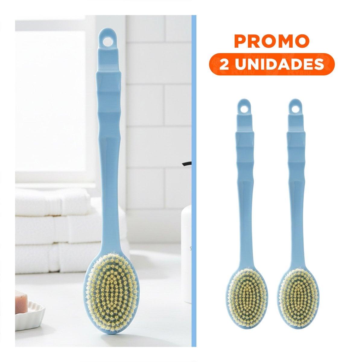 PACK2 CERDAS CORPORAL AZUL 36CM UN CABEZAL PARA TODO HOGAR - 1