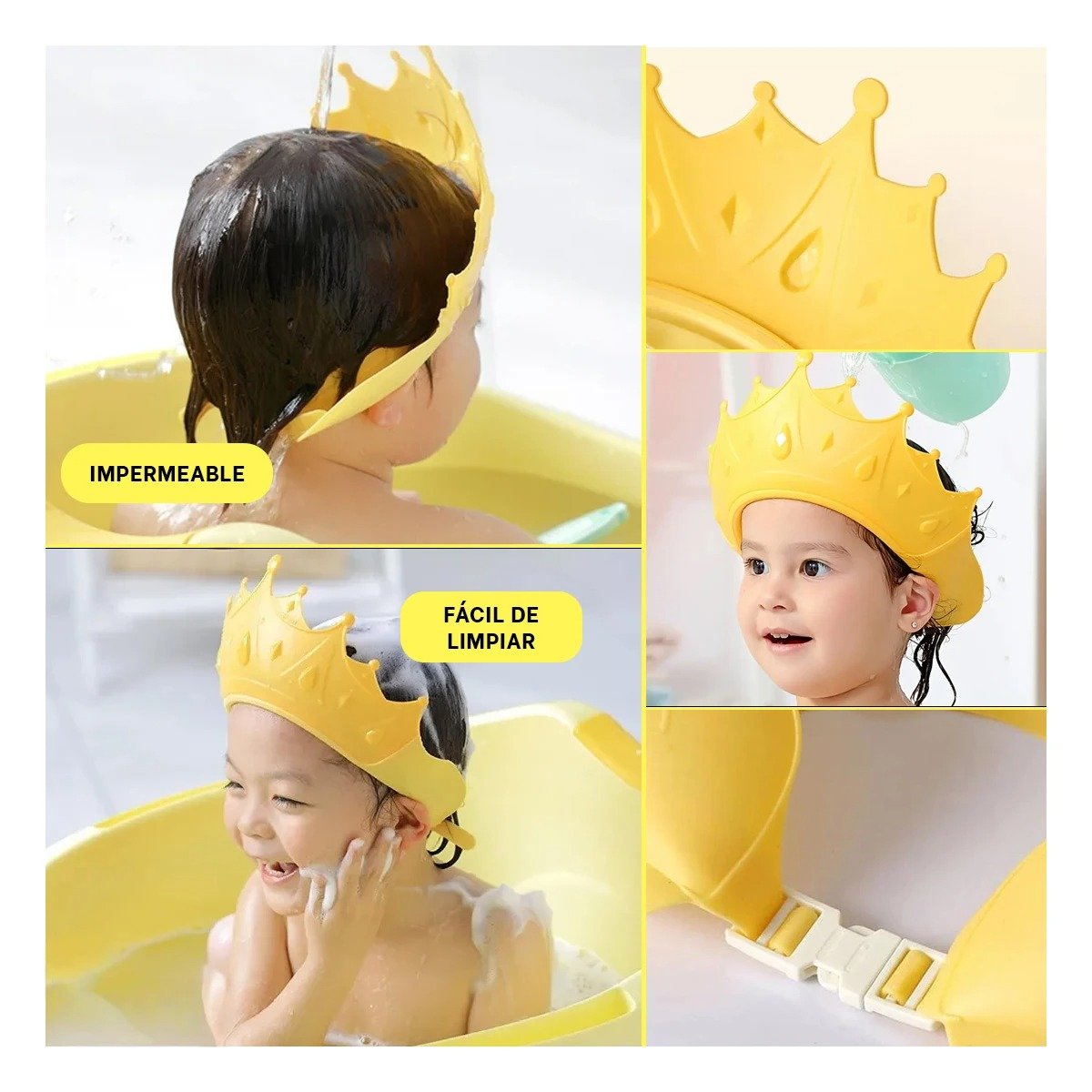 PACK12 PROTECTOR DE ASEO INFANTIL AJUSTABLE ESTILO CORONA AMARILLA - 2