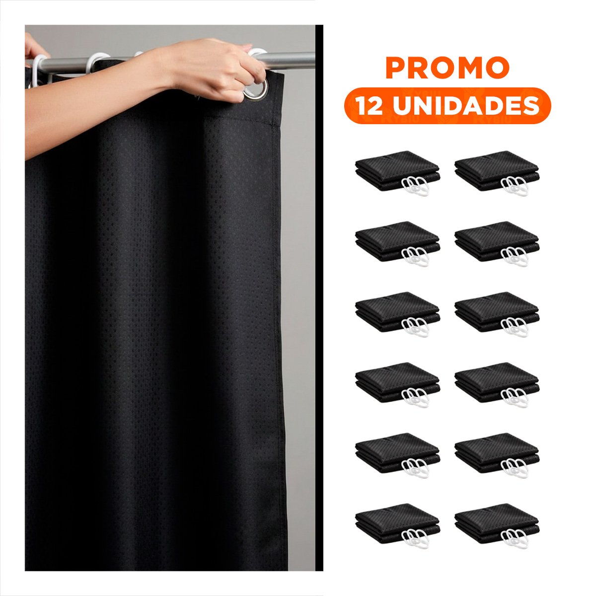 PACK12 PROTECCION PARA ENTORNO DE DUCHA PATRON TRIANGULOS NEGRO 180X180CM YREGALO STICKER - 1