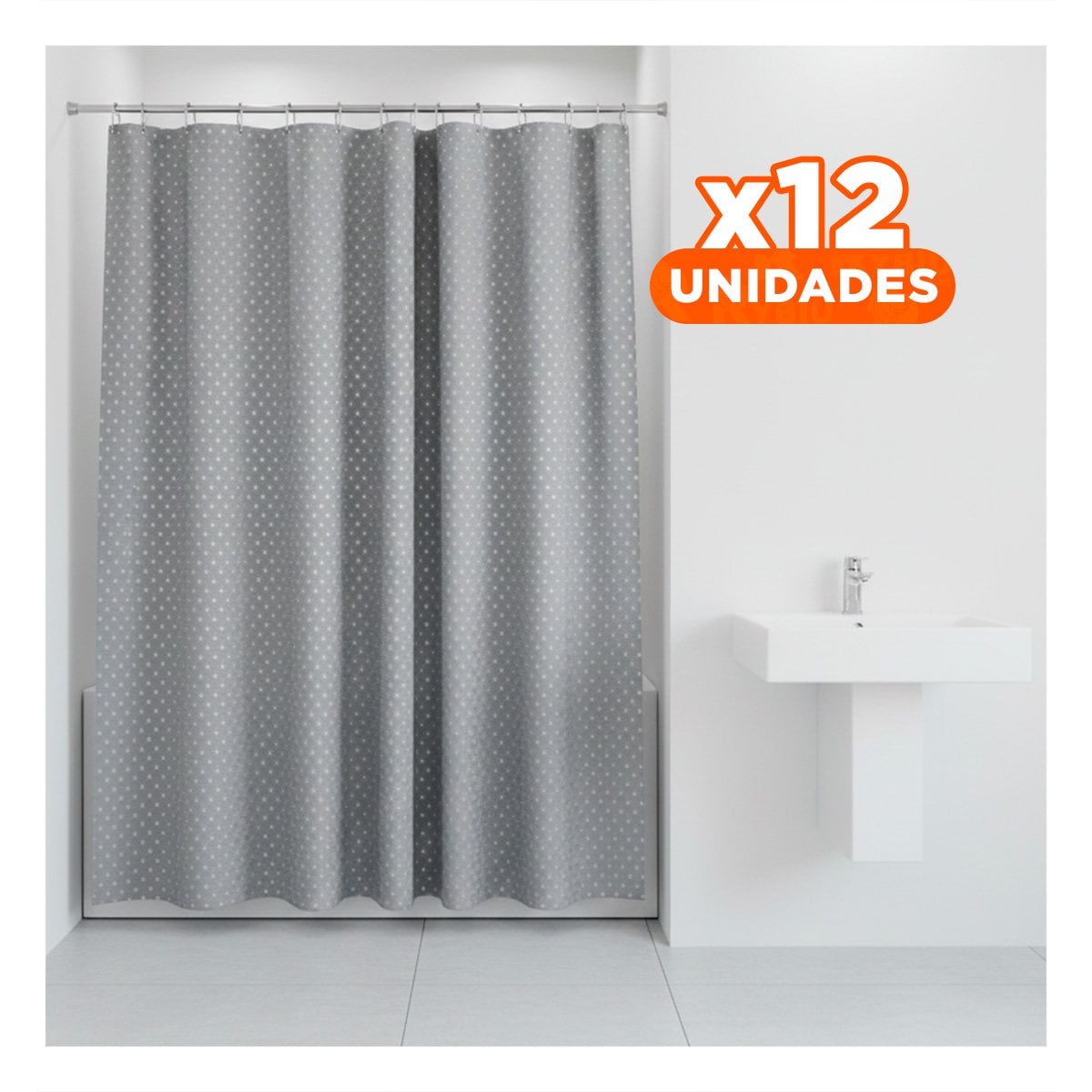 PACK12 PANEL PENSADO PARA DUCHA EN PLOMO CON PATRON TRIANGULOS 180X180CM Y+REGALO STICKER - 1