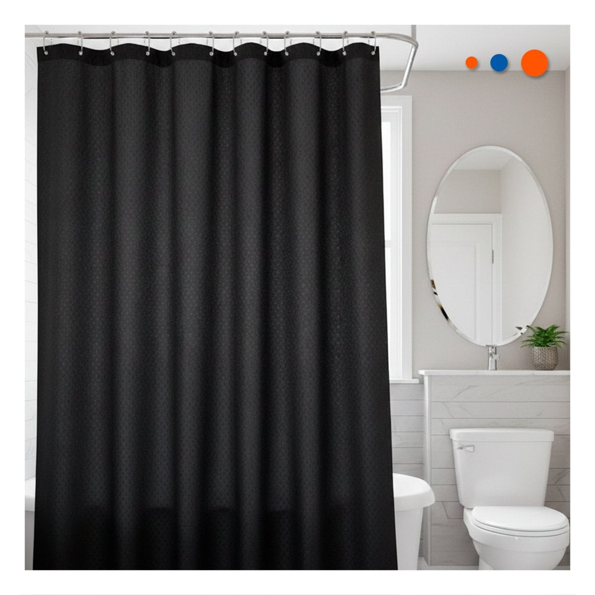 PANEL FUNCIONAL PARA DUCHA CON DISTRIBUCION DE TRIANGULOS NEGRO 180X180CM - 2
