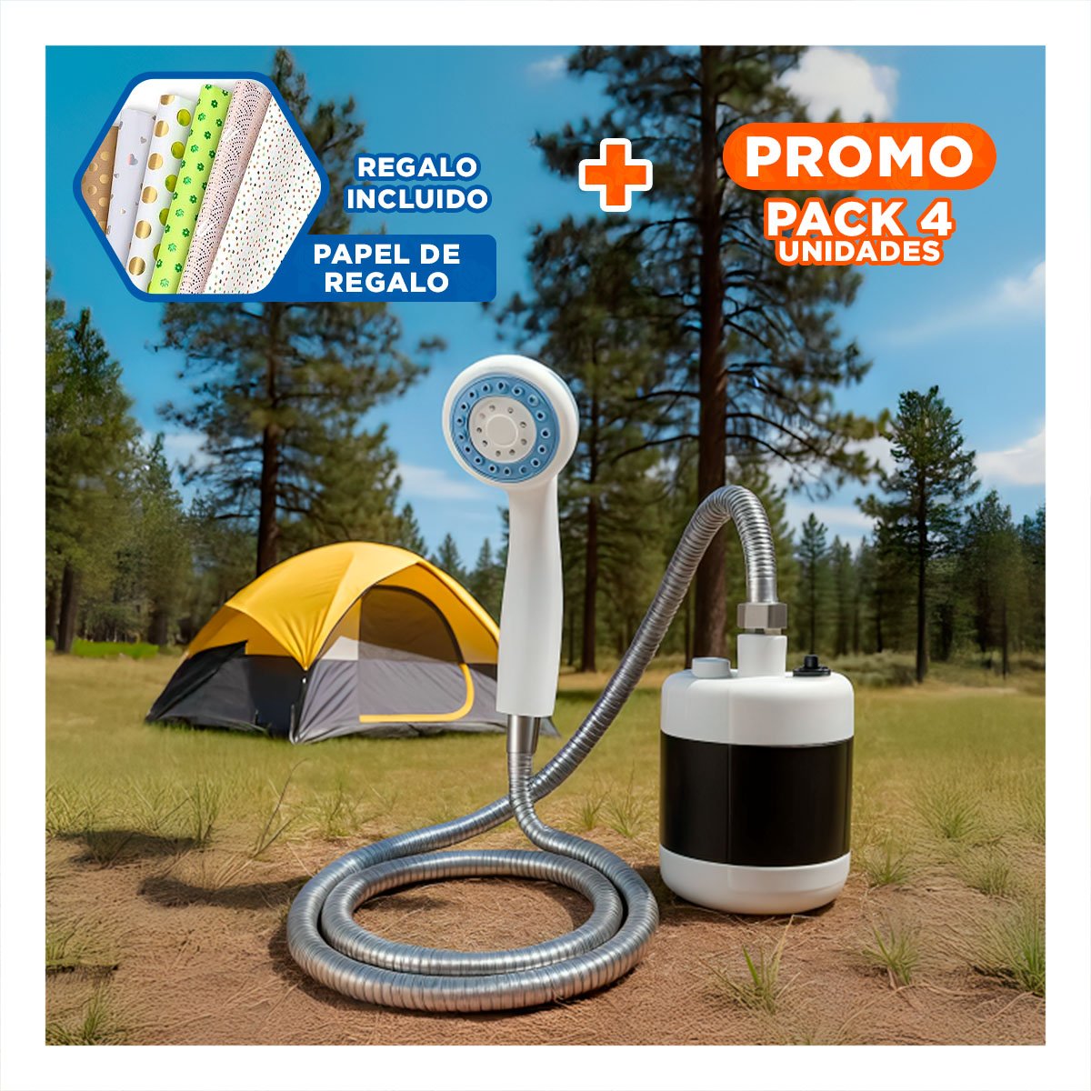 PACK4 COMPLEMENTO MANUAL BLANCO PARA HOGAR MODERNO PRACTICO Y RESISTENTE Y+PAPEL REGALO - 1