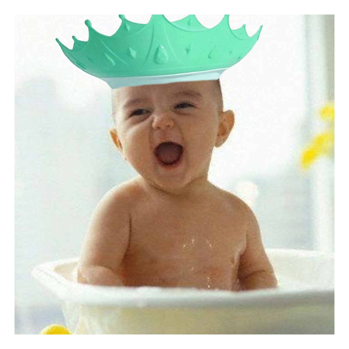 CORONA DE ASEO INFANTIL AJUSTABLE TIPO GORRO VERDE AGUA Y+LIGAS REGALO - 2