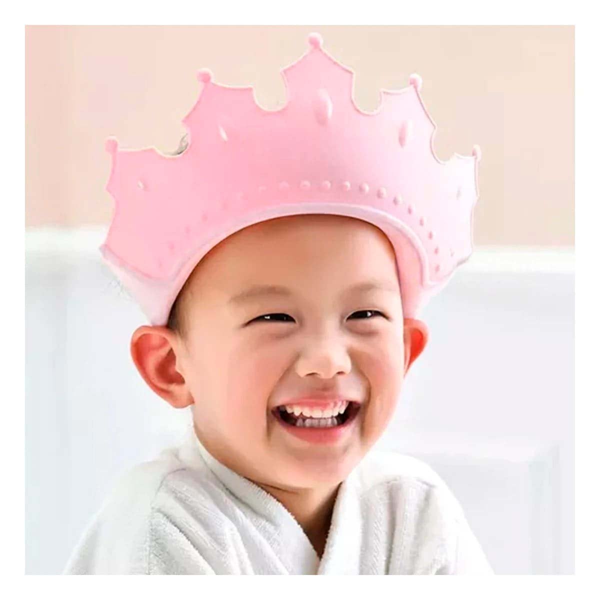 CORONA AJUSTABLE INFANTIL PARA DUCHA EN ESTILO GORRO ROSADO Y+POST IT - 3