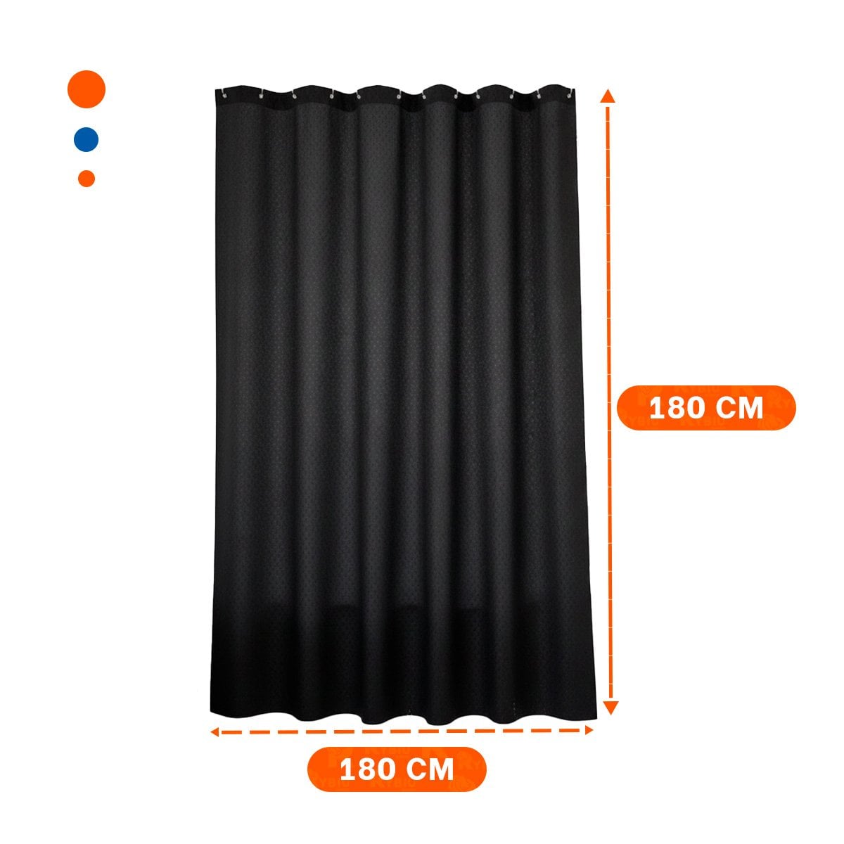 PACK4 CORTINA NEGRO PARA DUCHA CON DISTRIBUCION DE TRIANGULOS 180X180CM - 4