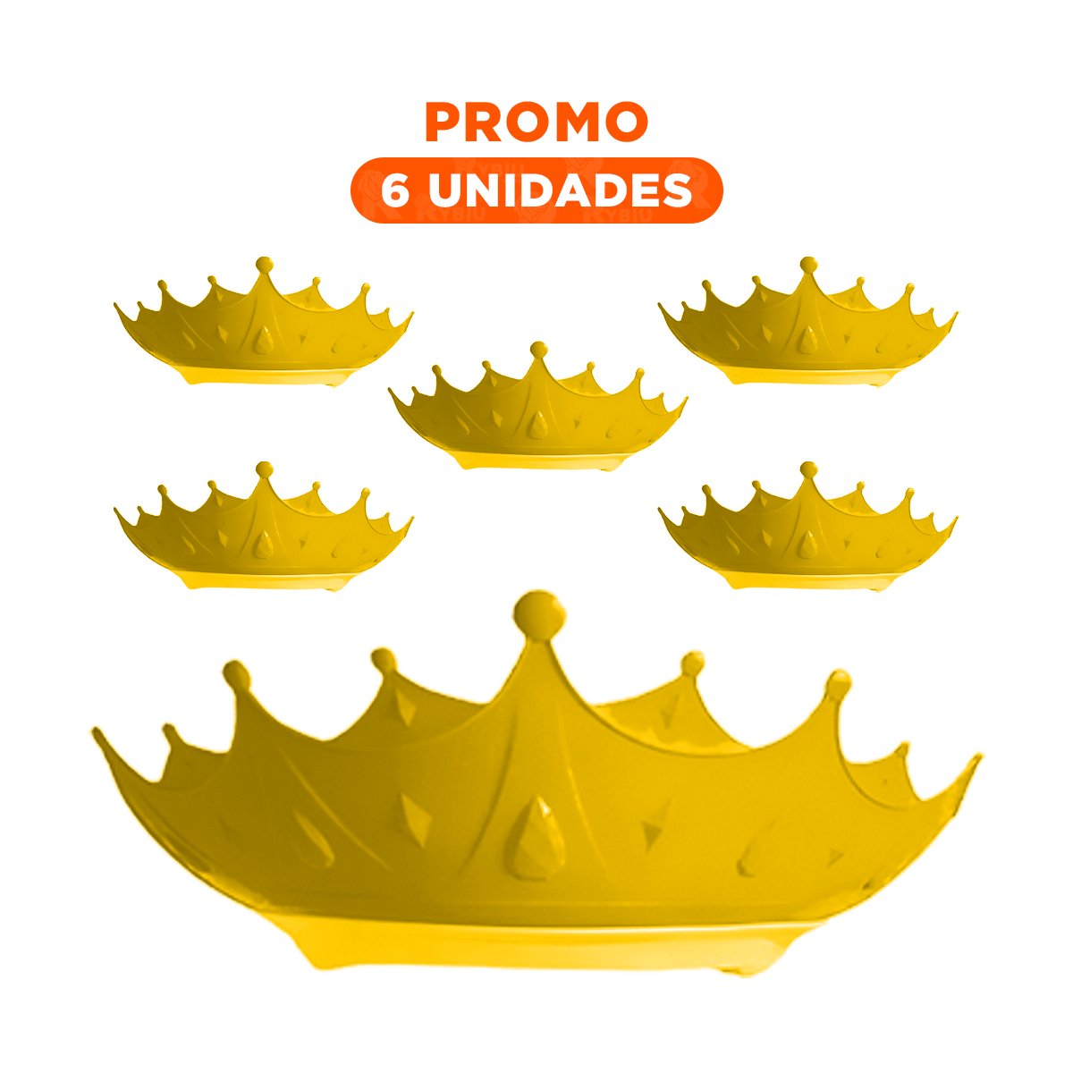 PACK6 BANDA AJUSTABLE INFANTIL PARA DUCHA FORMA CORONA AMARILLA Y+REGALO STICKER - 1