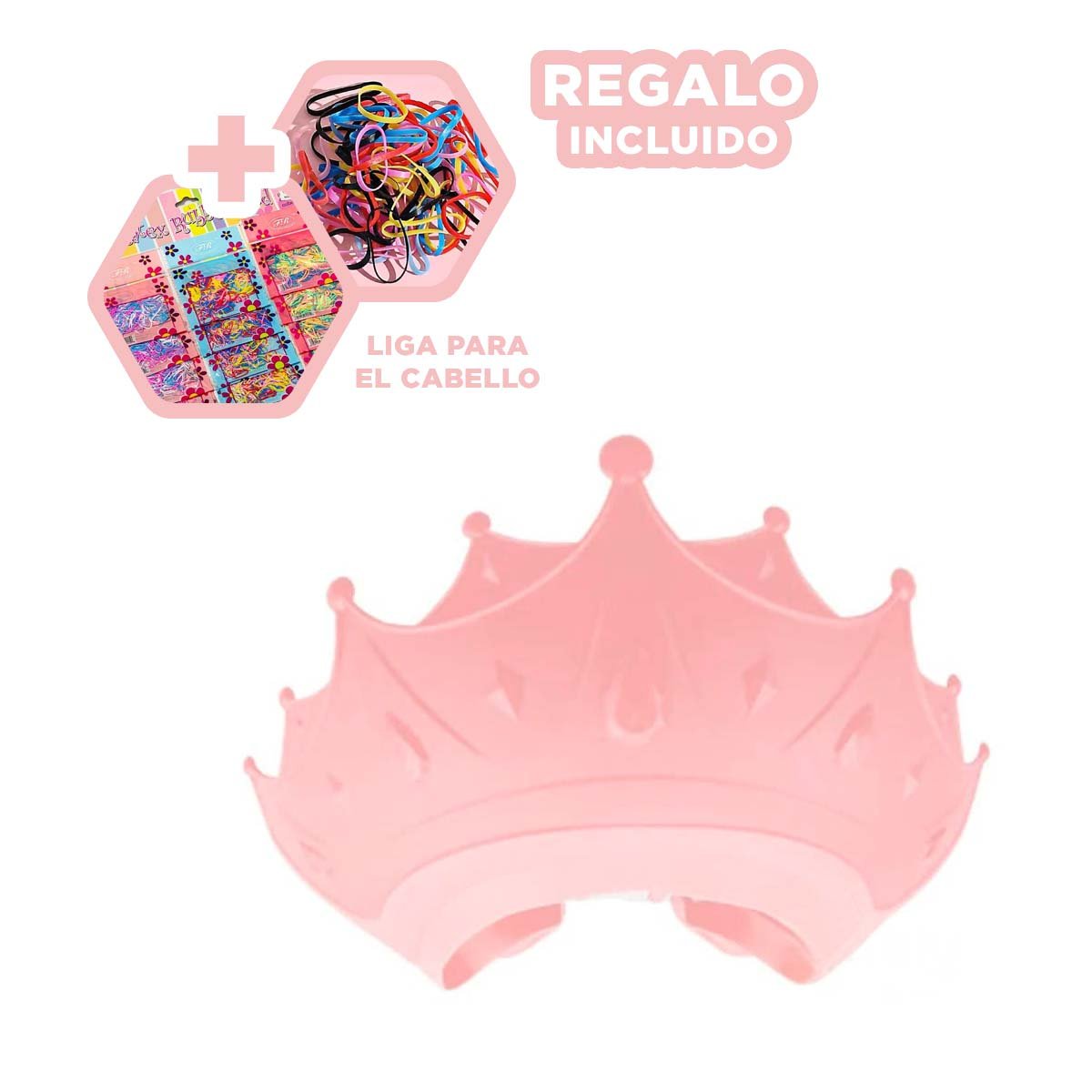 CORONA DE ASEO INFANTIL AJUSTABLE TIPO GORRO ROSADO Y+LIGAS REGALO - 5