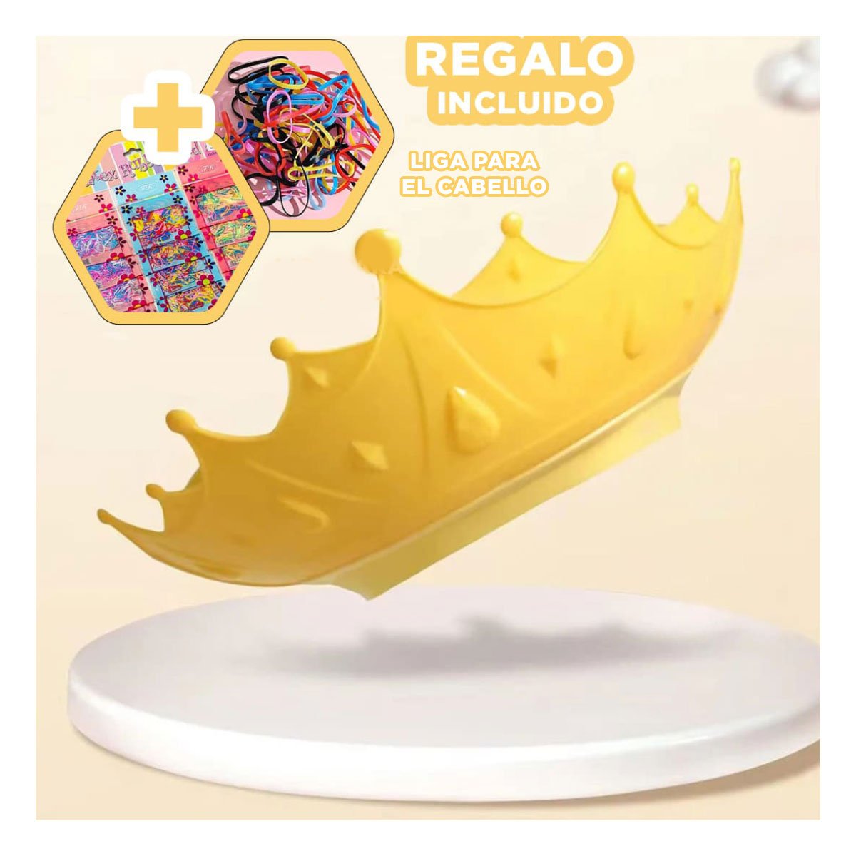 CORONA DE ASEO INFANTIL AJUSTABLE TIPO GORRO AMARILLO Y+LIGAS REGALO - 5