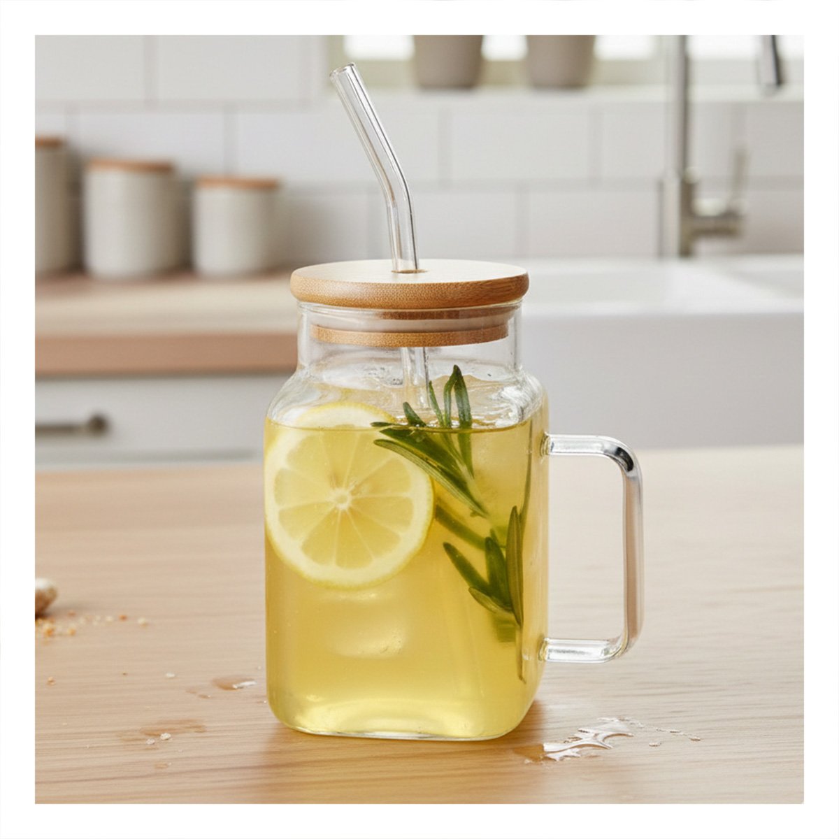 PACK6 RECIPIENTE MODERNO 500ML CON ASA Y SORBETE - 3
