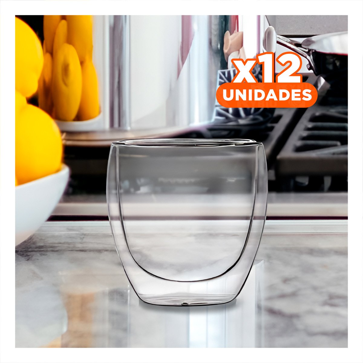 PACK12 RECIPIENTE 100 ML EN COLOR TRANSPARENTE PARA ESPRESSO BOROSILICATO Y+REGALO STICKER - 1