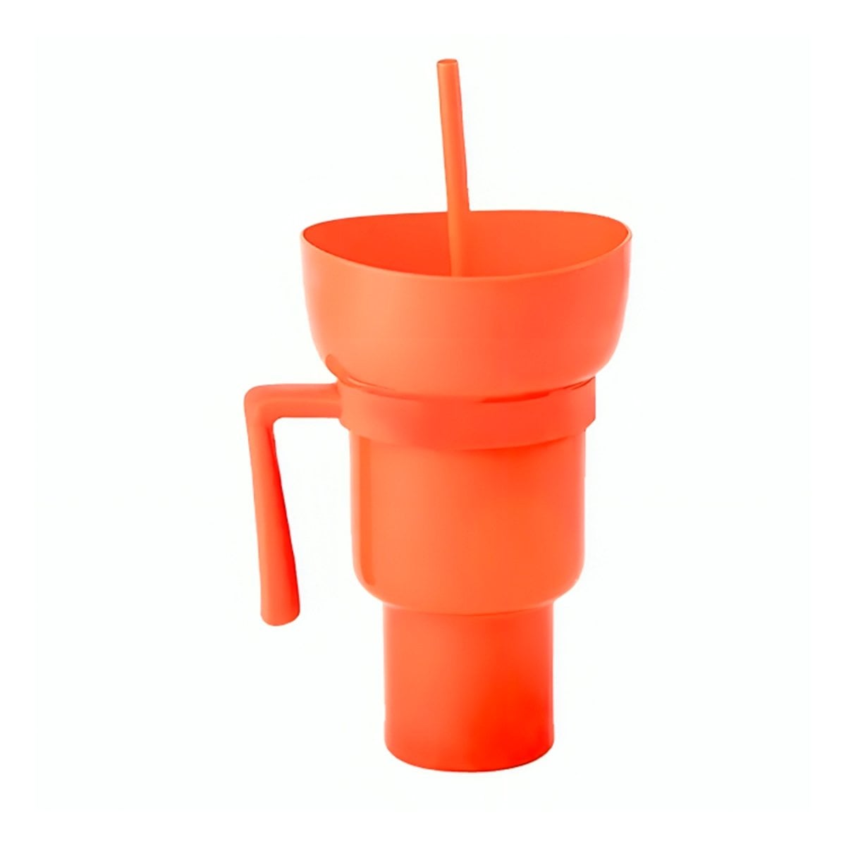 PACK12 TAZA 2 EN 1 DE MATERIAL ABS ANARANJADO PARA BEBIDAS Y SNACKS PRACTICOS Y+REGALO STICKER - 2