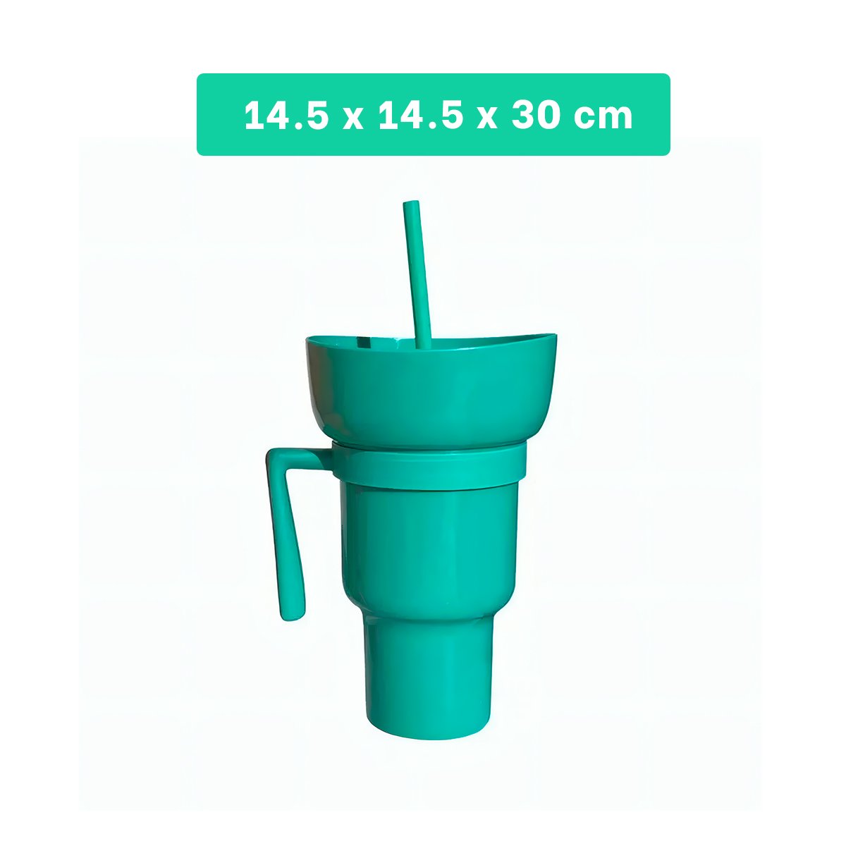 PACK4 CONTENEDOR 2 EN 1 EN ABS VERDE PARA BEBIDAS Y SNACKS Y+REGALO STICKER - 4