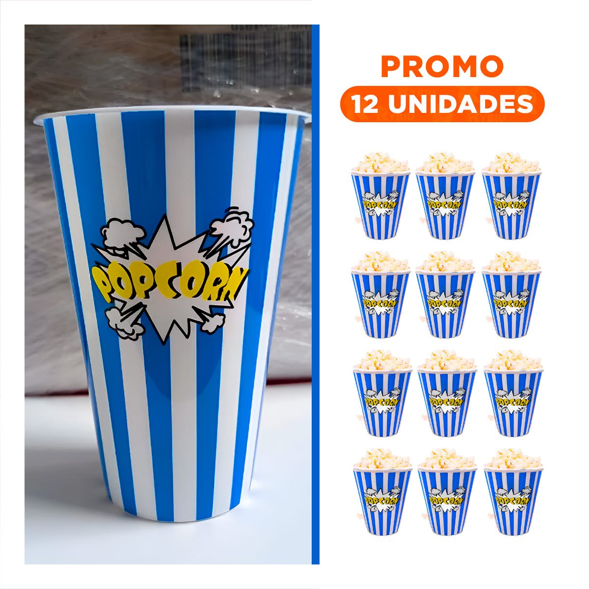 PACK12 TORRE DE MAIZ COLOR AZUL CON SOPORTE ESTABLE Y MUCHO MAS SUPERIOR Y+REGALO STICKER - 1