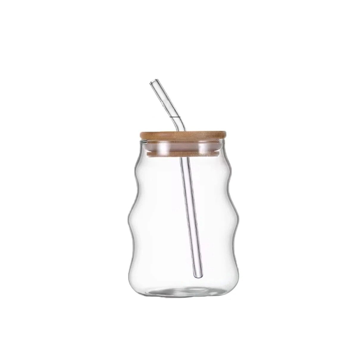 PACK12 VASO PRACTICO DE VIDRIO 500ML CON TAPA Y SORBETE TRANSPARENTE Y+REGALO STICKER - 2