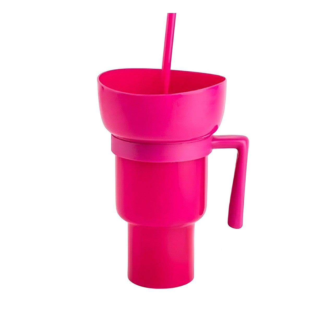 PACK2 VASO 2 EN 1 PARA BEBIDAS NATURALES Y SNACKS CON ESTRUCTURA ABS ROSADO Y+REGALO STICKER - 2