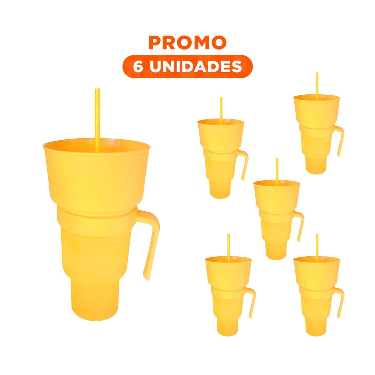 PACK6 CONTENEDOR AMARILLO DE MATERIAL ABS 2 EN 1 PARA TARDES DE ENTRETENIMIENTO - 1
