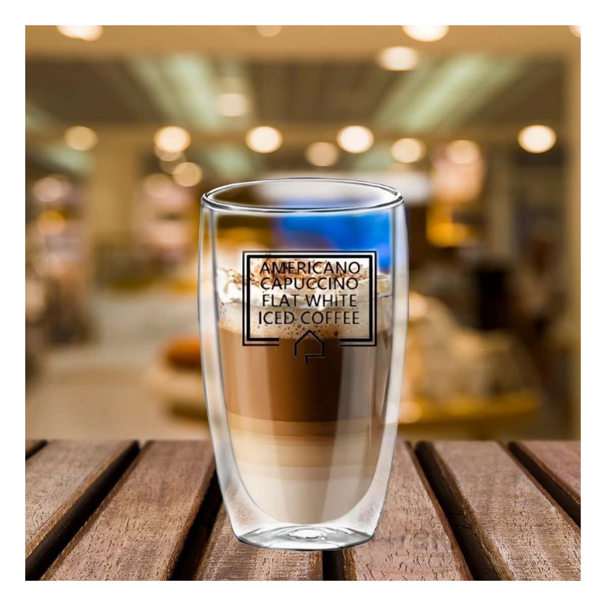 PACK6 COPA CON VIDRIO DOBLE CAPA EN COLOR TRANSPARENTE 450 ML PARA FRAPPUCCINO - 2
