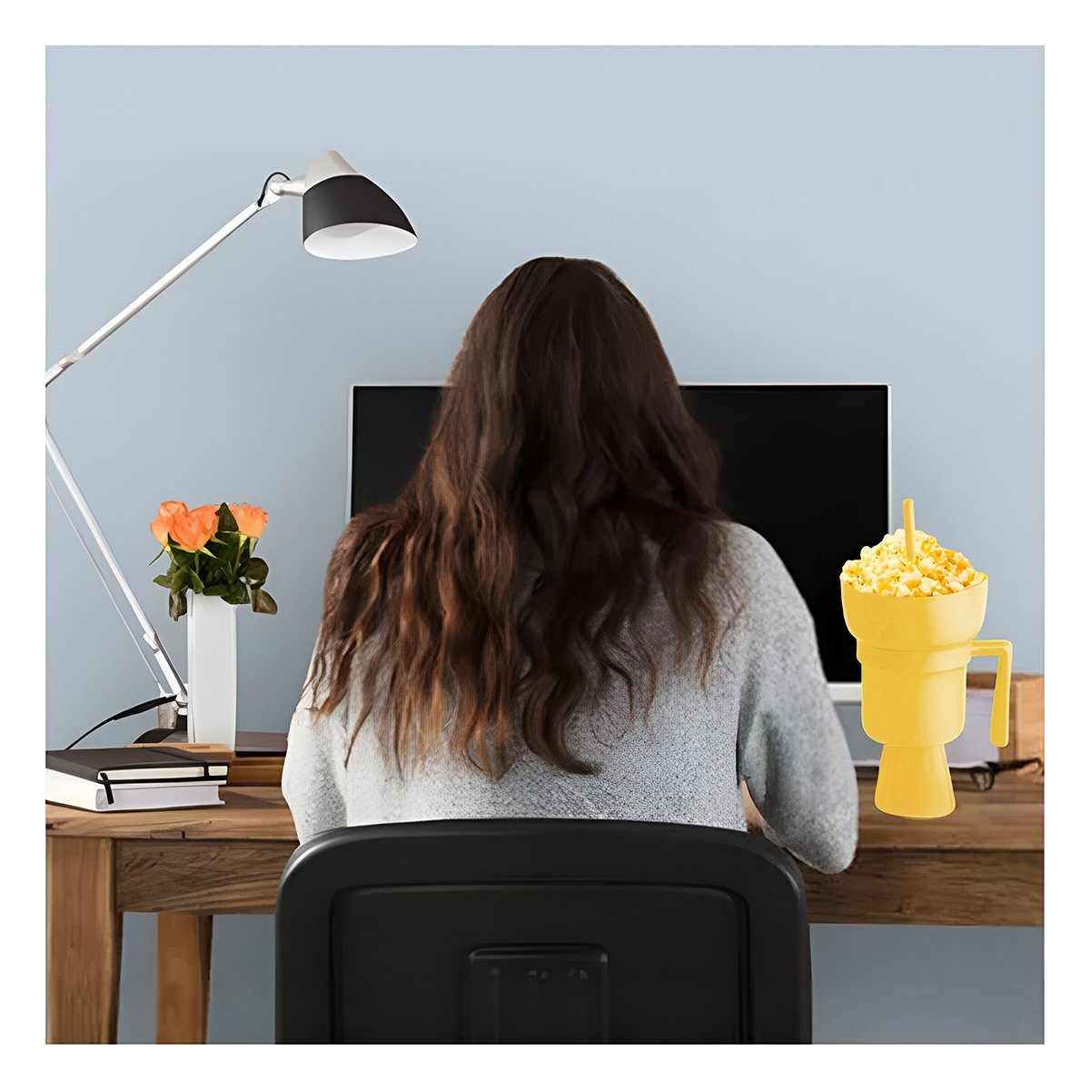 PACK4 CONTENEDOR 2 EN 1 EN ABS AMARILLO PARA BEBIDAS Y SNACKS Y+REGALO STICKER - 3