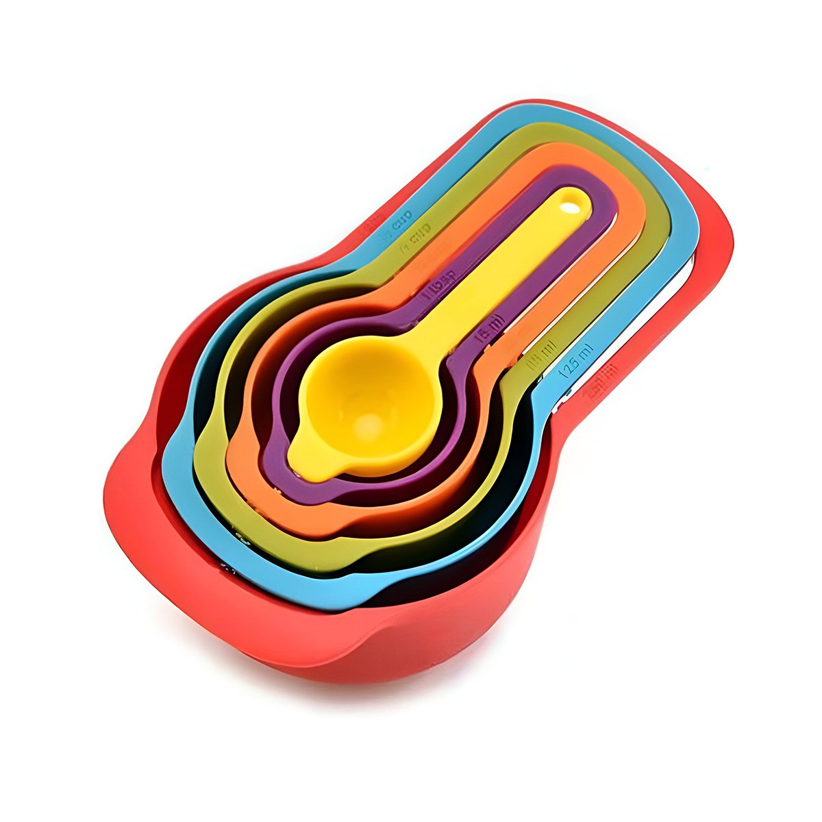 PACK12 CONTENEDOR COCINA 6 TAZAS Y CUCHARAS MEDIDORAS MULTICOLOR SEGURO Y+REGALO STICKER - 2
