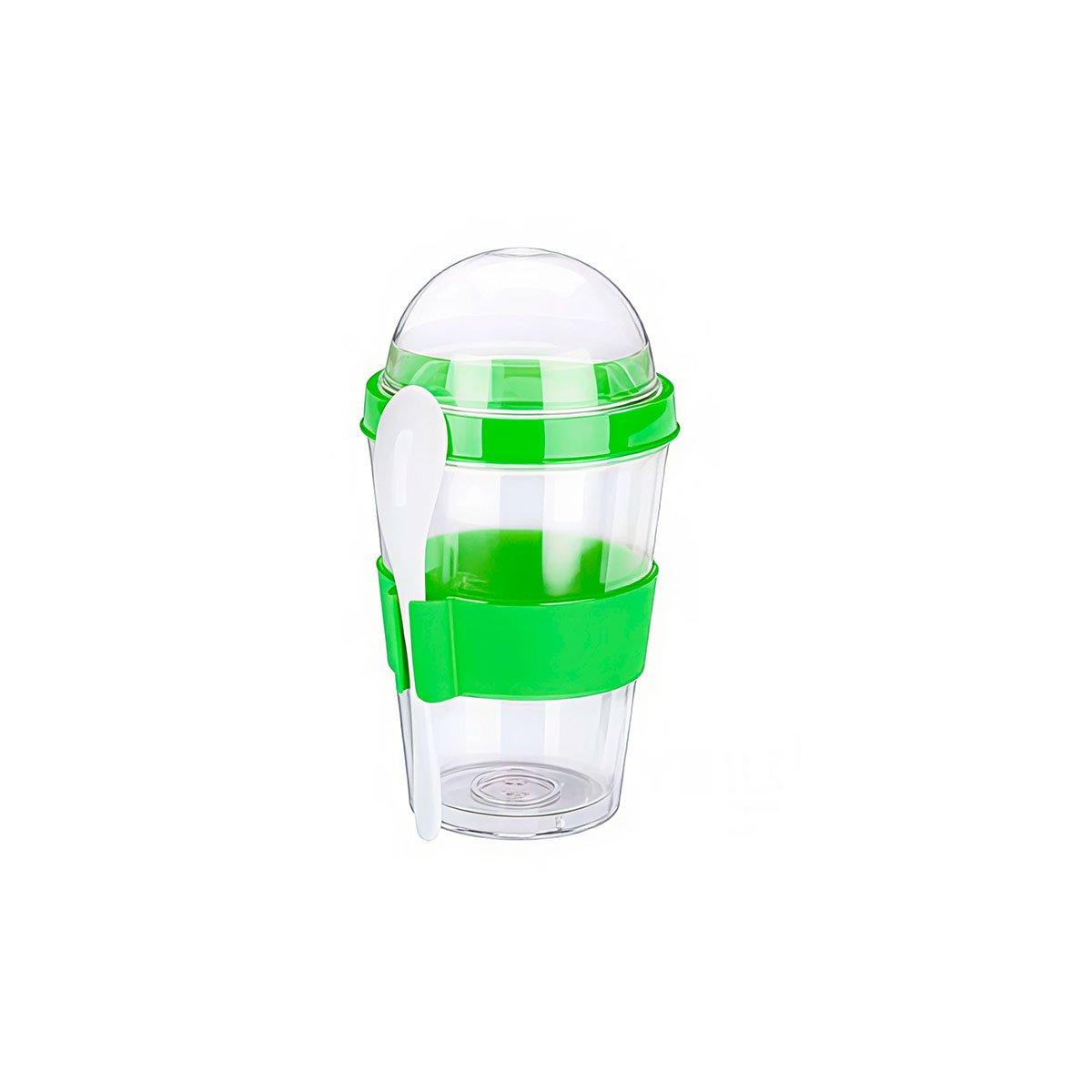 PACK12 TAZA PARA SNACK DIARIO 350 ML CON CUCHARA VERDE LIMON PRACTICO Y+REGALO STICKER - 2