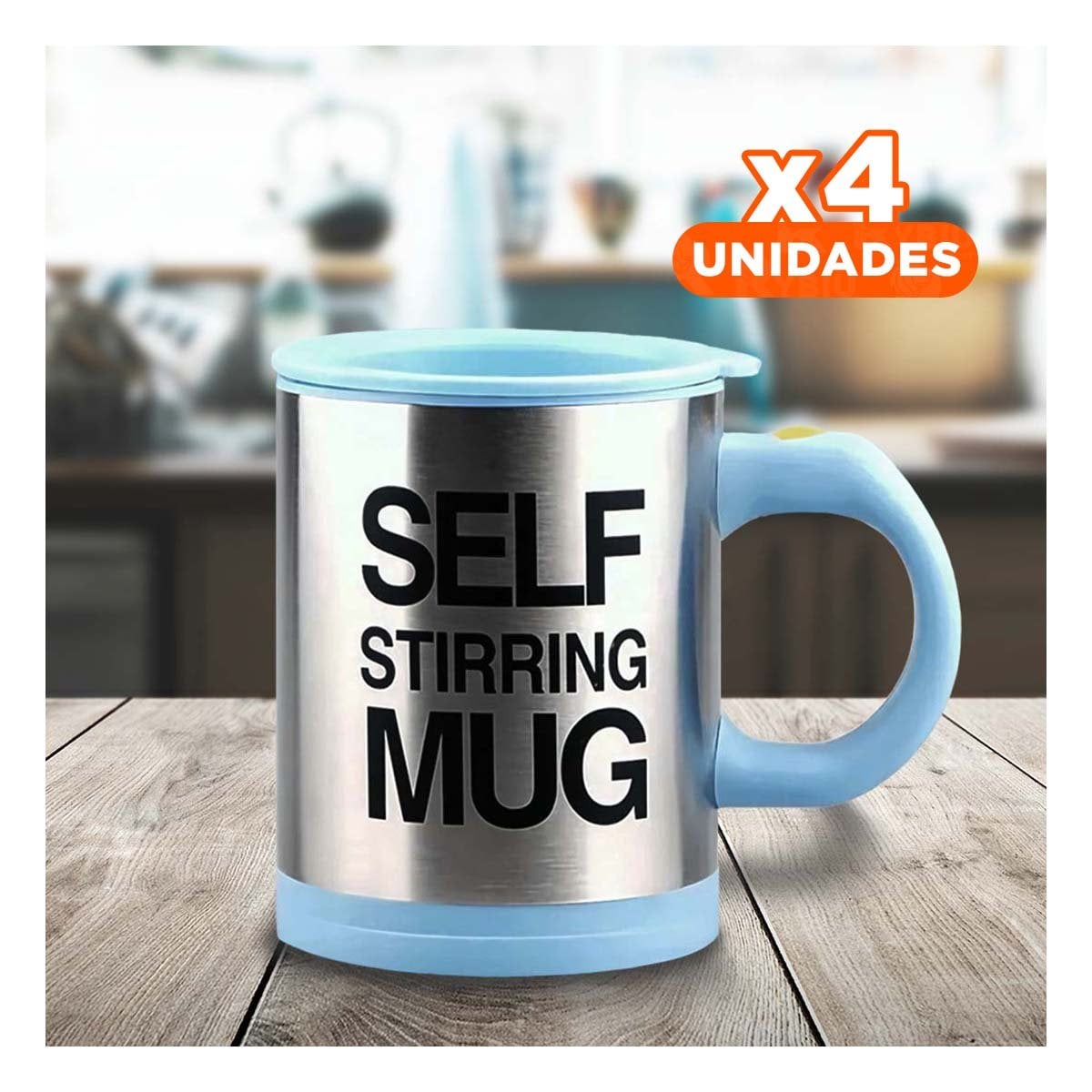 PACK4 VASO MEZCLADOR ELECTRICO 400 ML CON 2 PILAS AAA CELESTE - 1
